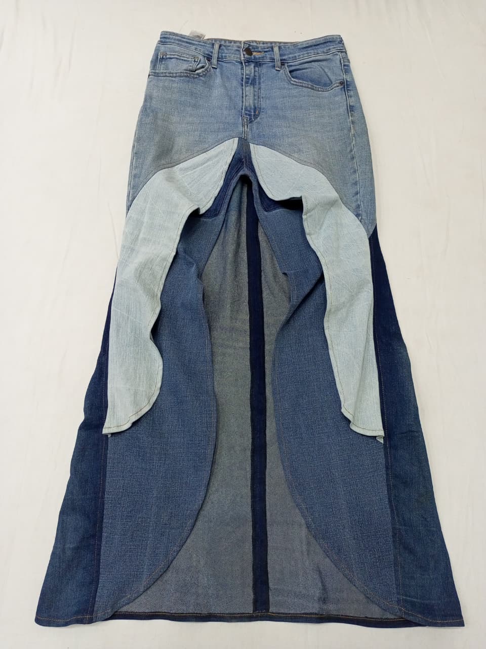 CR942 UPCYCLED Denim Ruffle Skirts