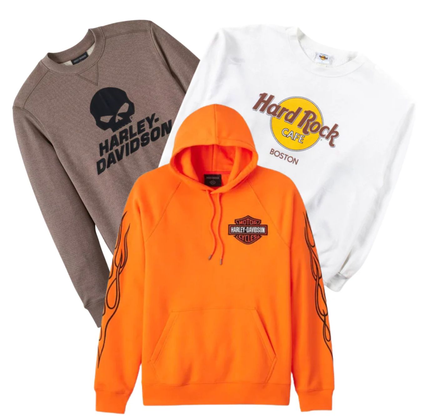 HARLEY DAVIDSON & HARD ROCK CAFE SWEAT-SHIRTS & HOODIES - GRADE AB