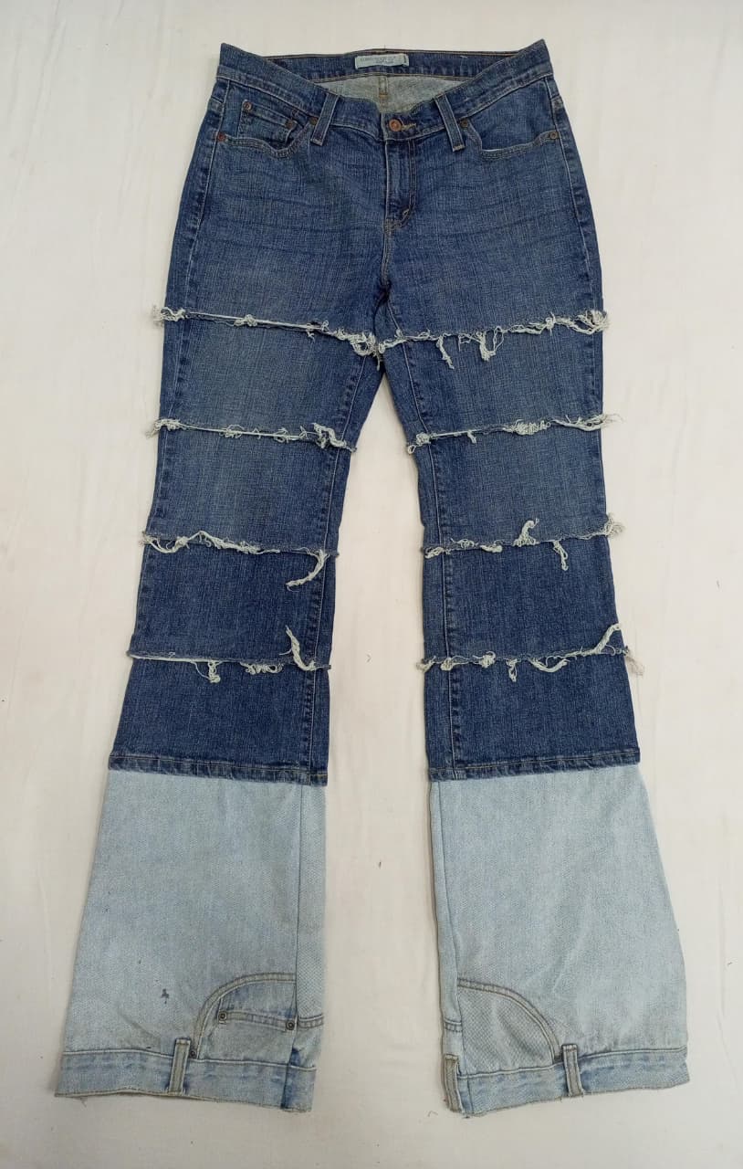 CR947  UPCYCLED Denim Patchwork Jeans