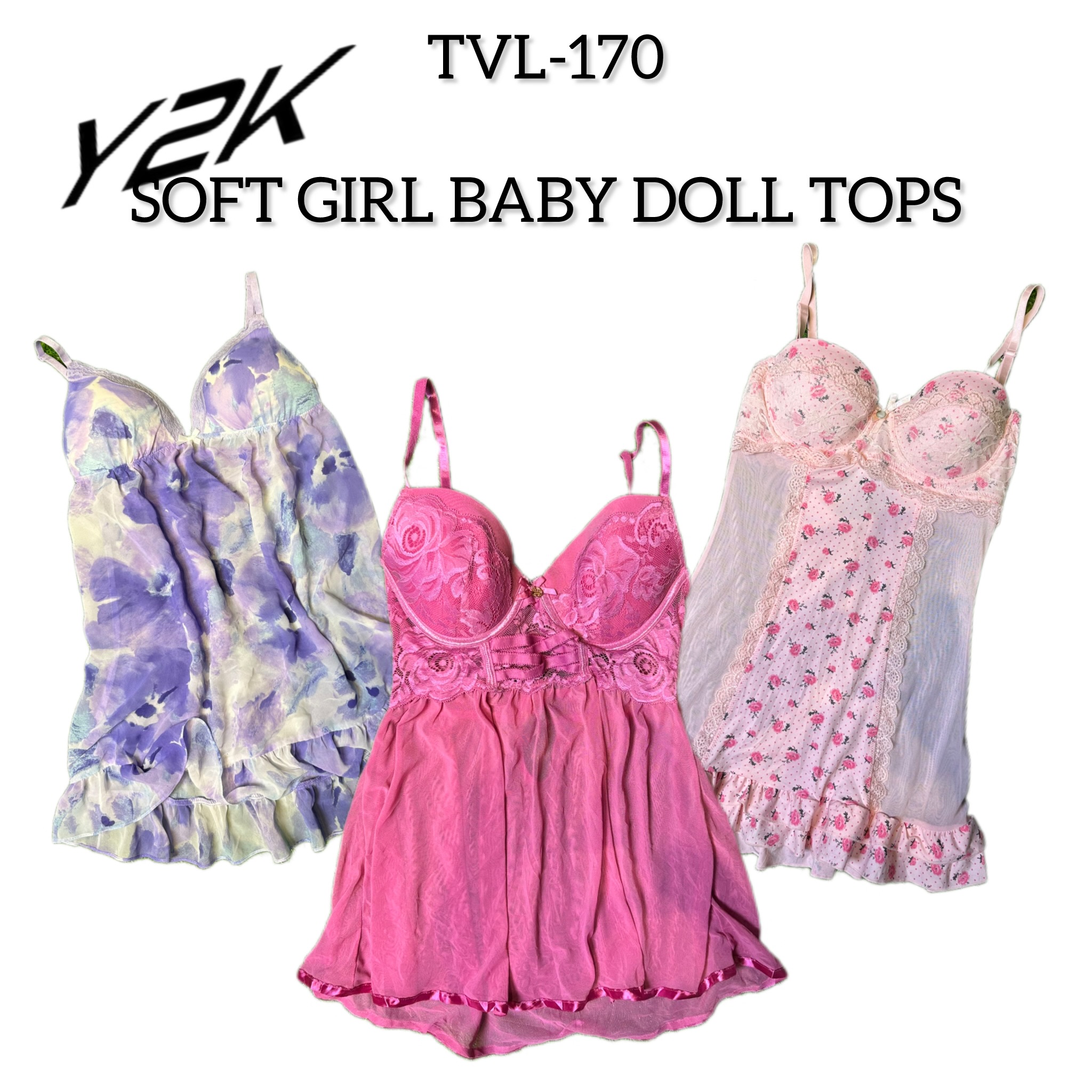 Y2K soft girl baby doll tops (TVL-170)