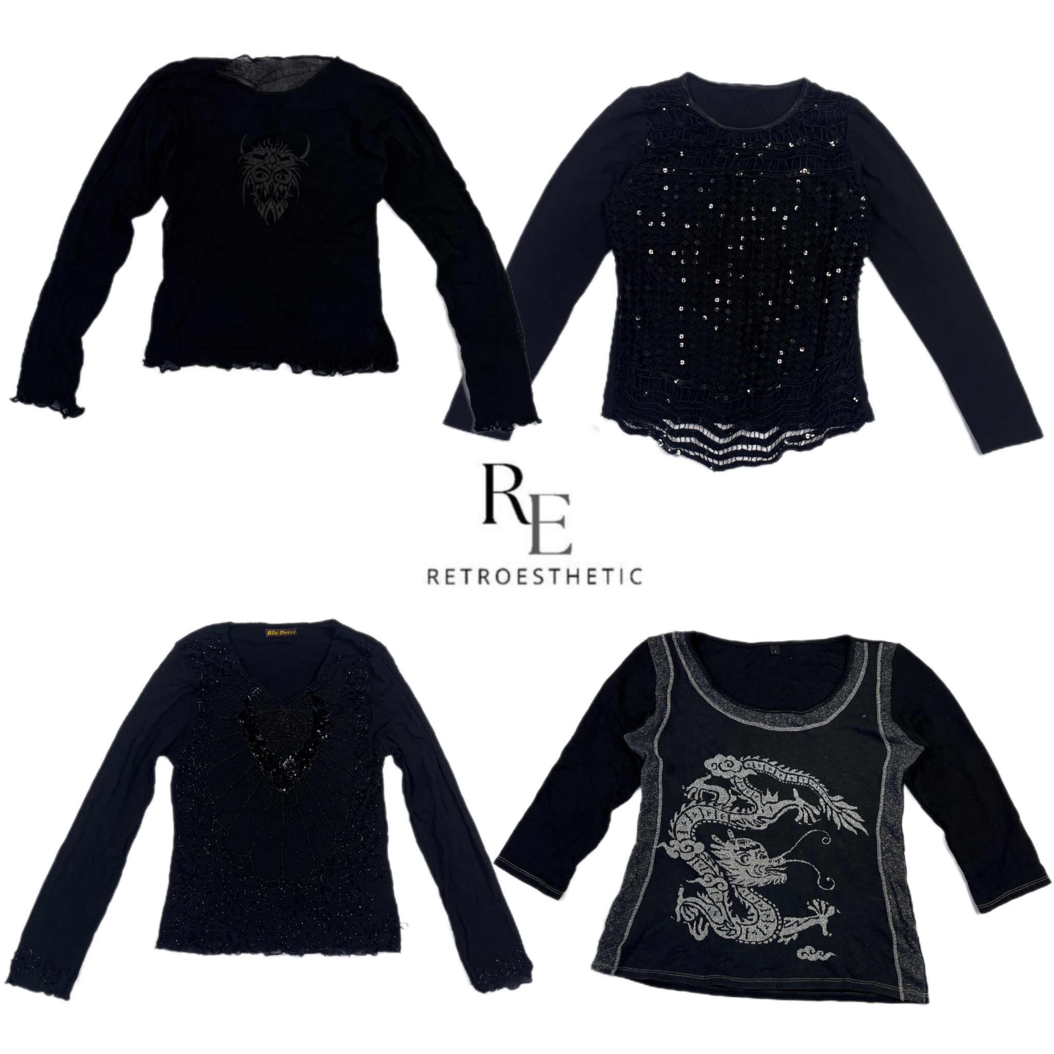 Y2k Black Goth Full sleeve Tops (RE-2498)