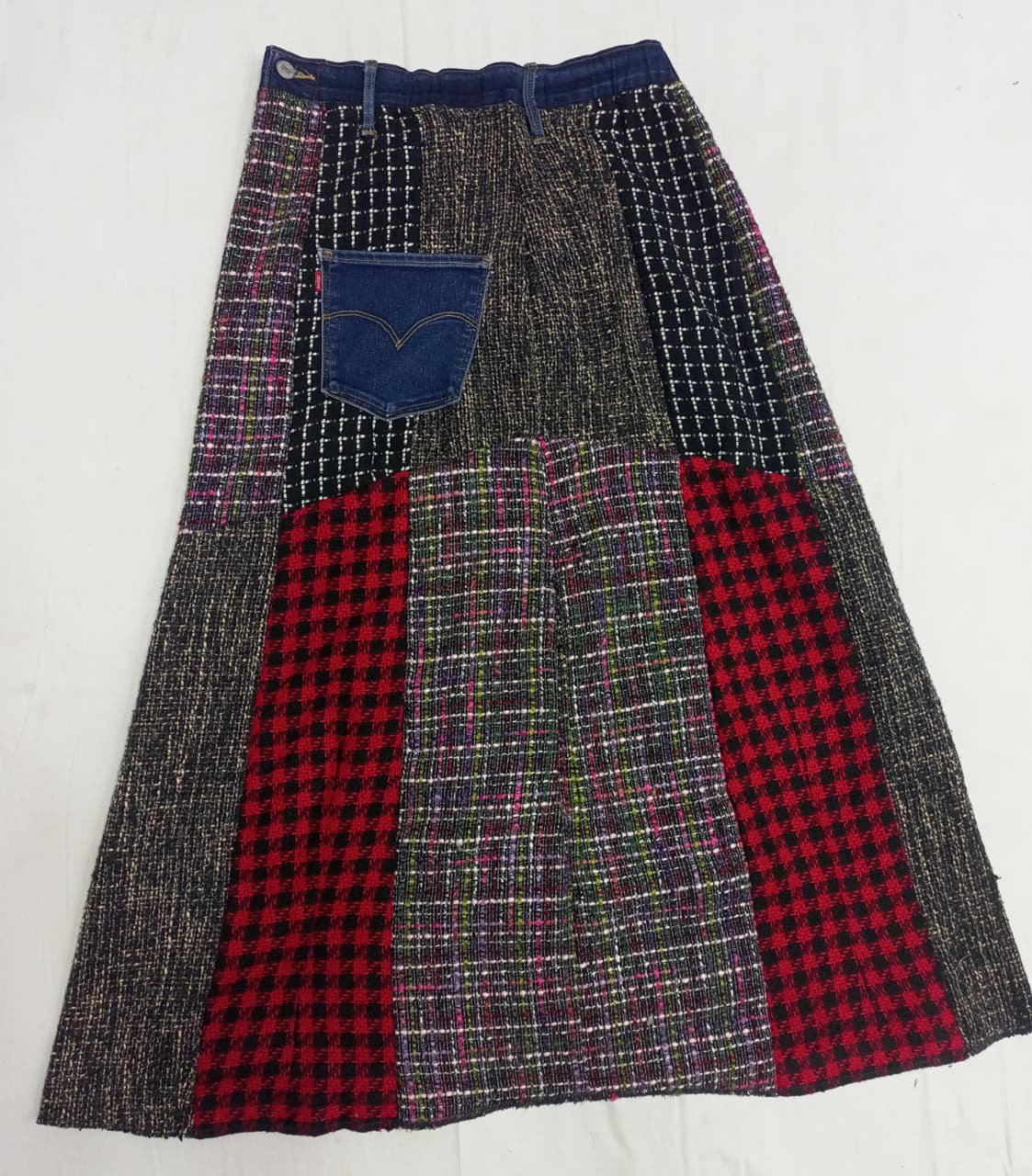 CR952 UPCYCLED Patchwork Skirt