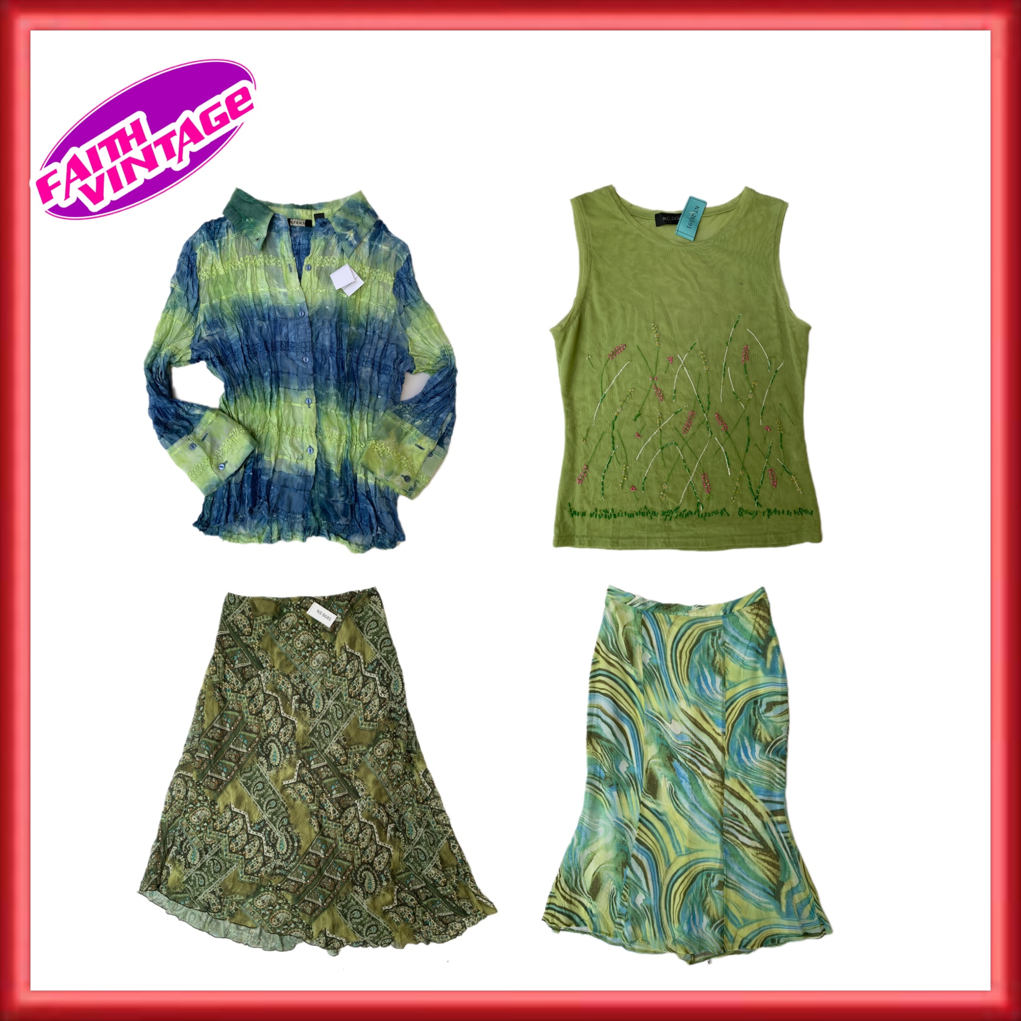 Stylish Painted Tops & Skirts Mix (FV-145)