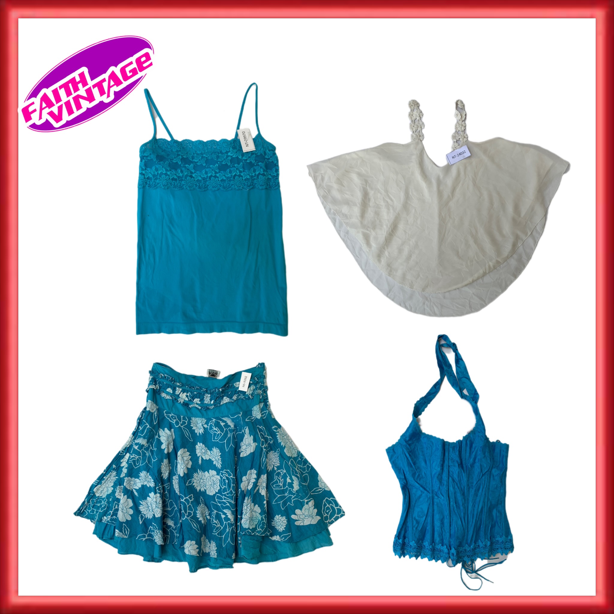 Whisper of blue white tops, dresses & skirts (FV-150)