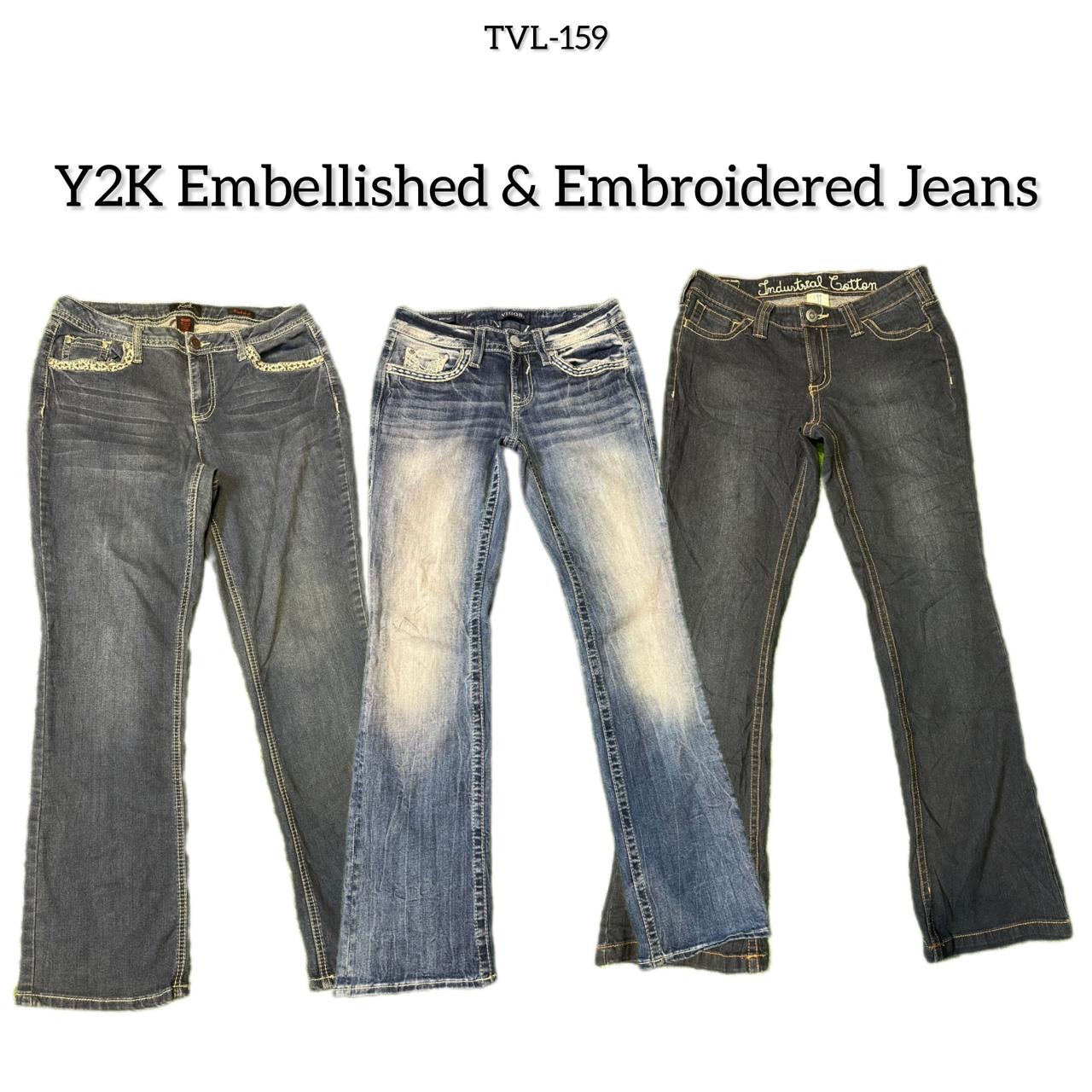 Y2K Embellished & Embroidered Jeans (TVL-159)