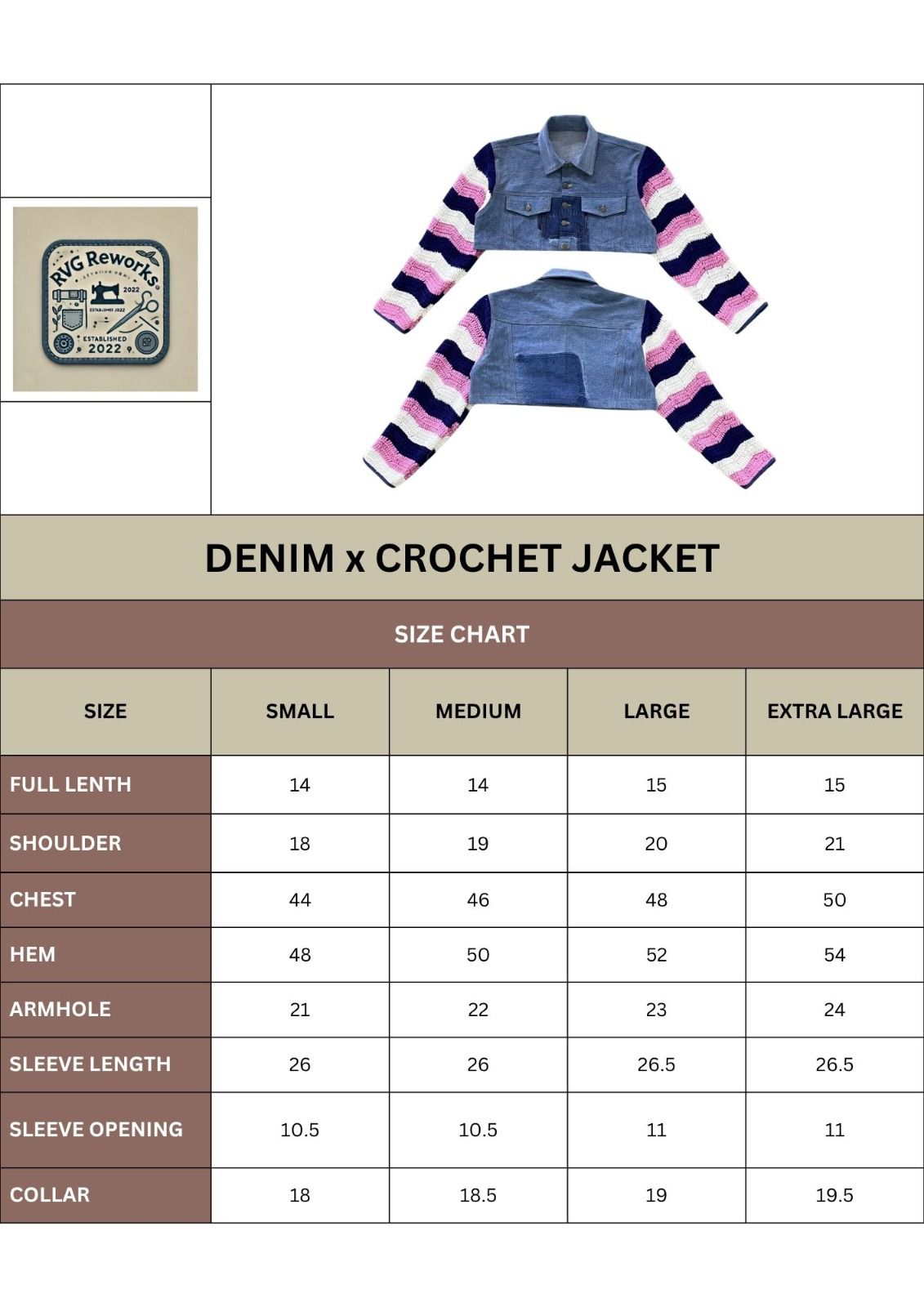 Upcycled Crochet-Sleeve Denim Crop Jacket