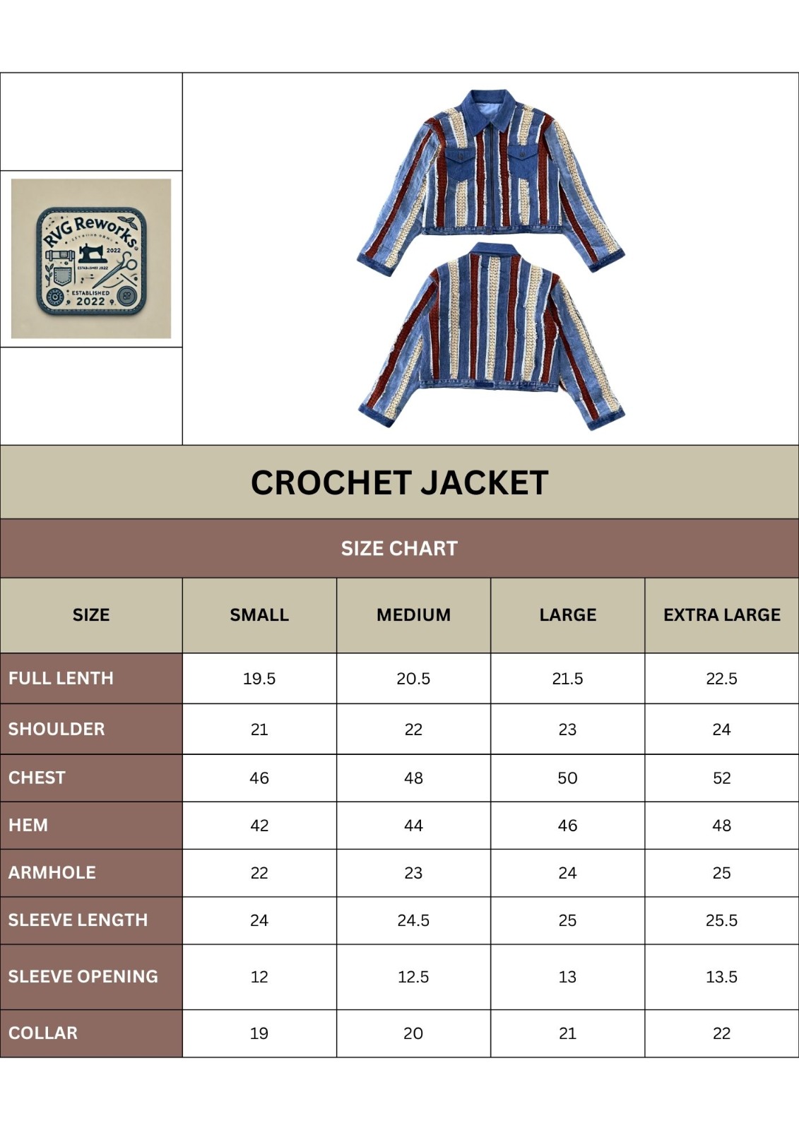 Upcycled Crochet Panel Denim Jacket