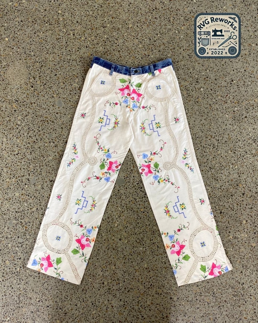 Upcycled Tablecloth Pants
