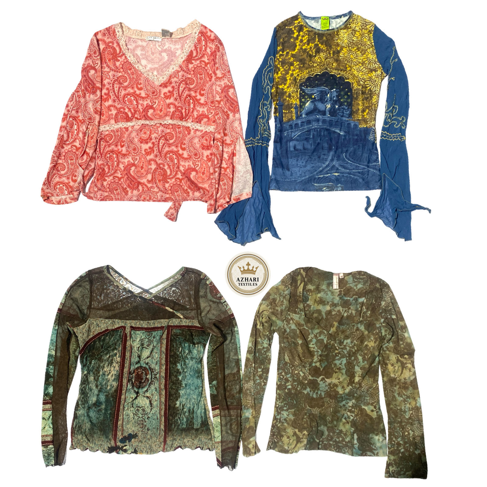 Tops en mesh à manches longues Y2K TA3