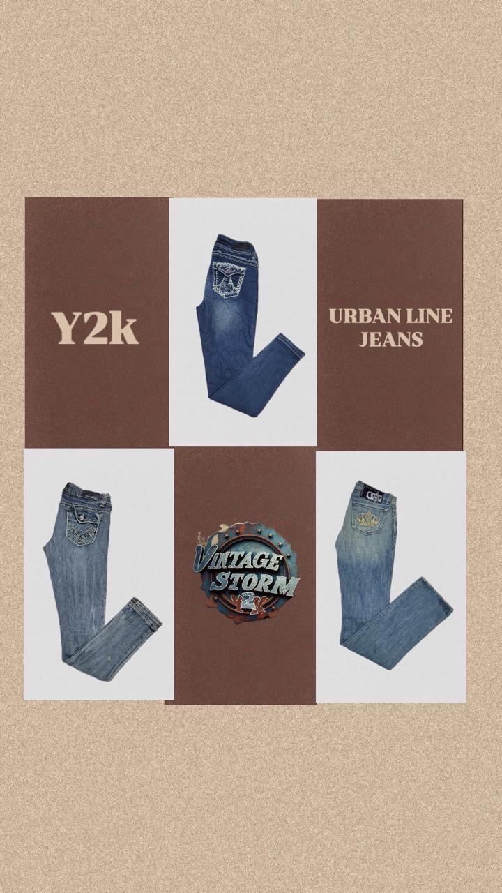 Y2K Urban Line Denim Flared Jeans
