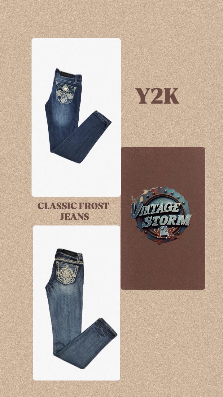 Y2K Classic Frost Denim Flared Jeans