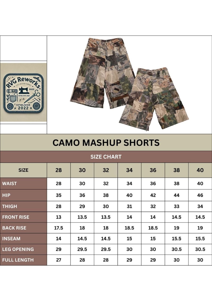 Upcycled Camo Patchwork Jorts