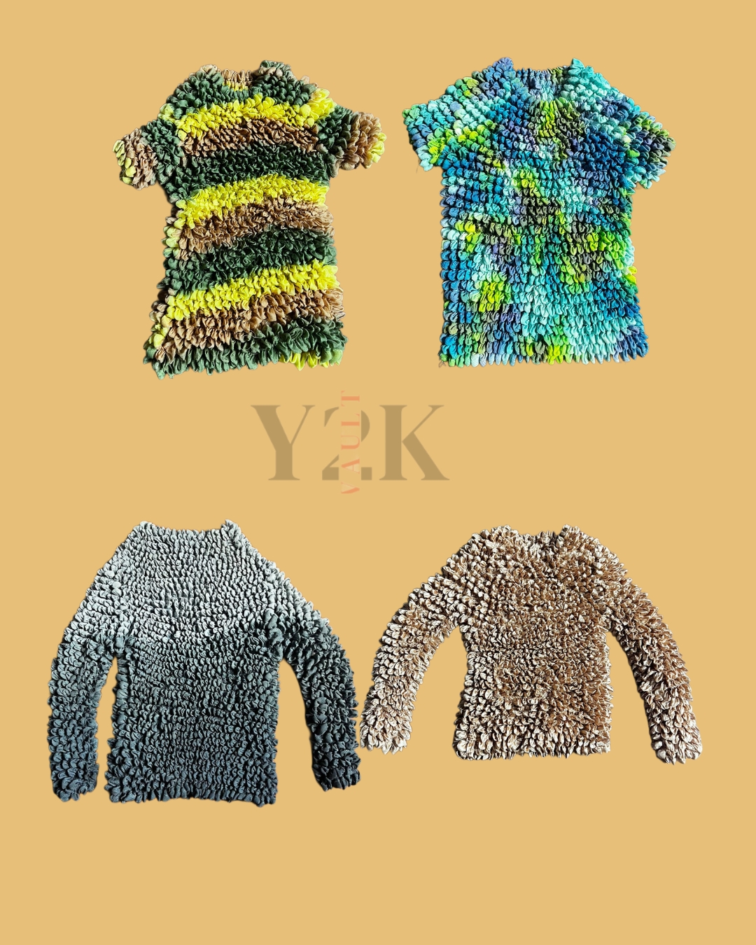 Y2K Crinkle Popcorn Tops Bundle (Yv-483)