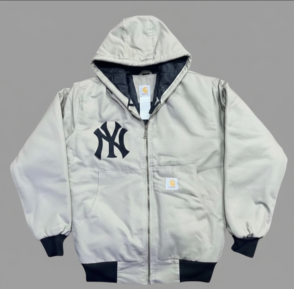 Vestes à capuche beiges style rework Carhartt NY