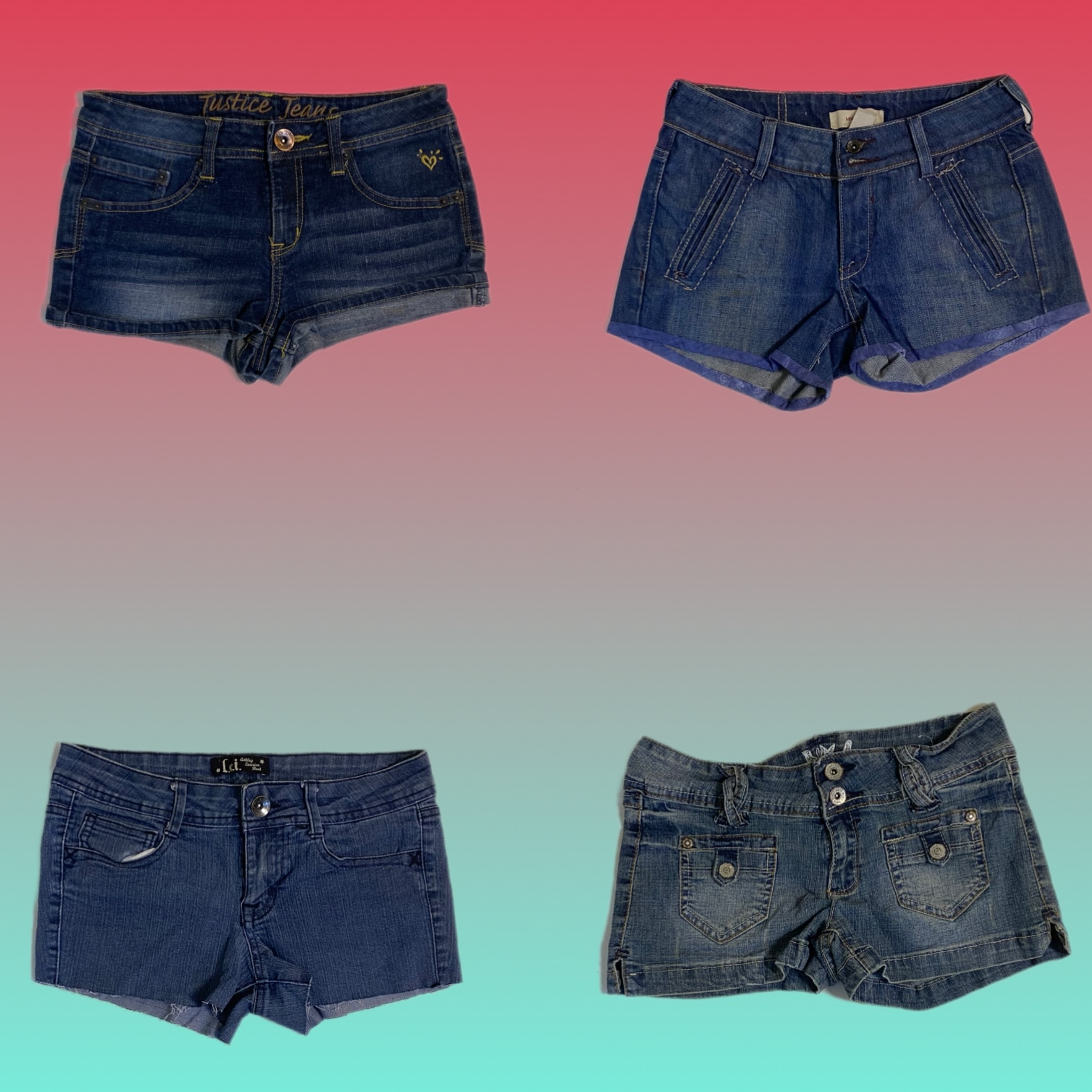 Y2K denim Mini shorts (TS-1634)