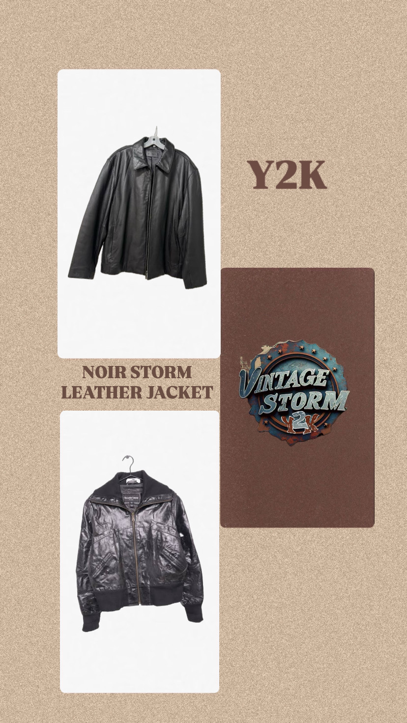 Y2k Noir Storm Leather Jacket