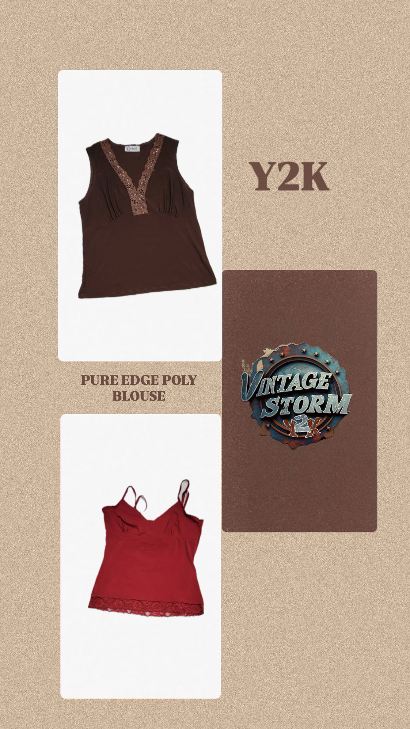 Y2k Pure Edge Poly Blouse