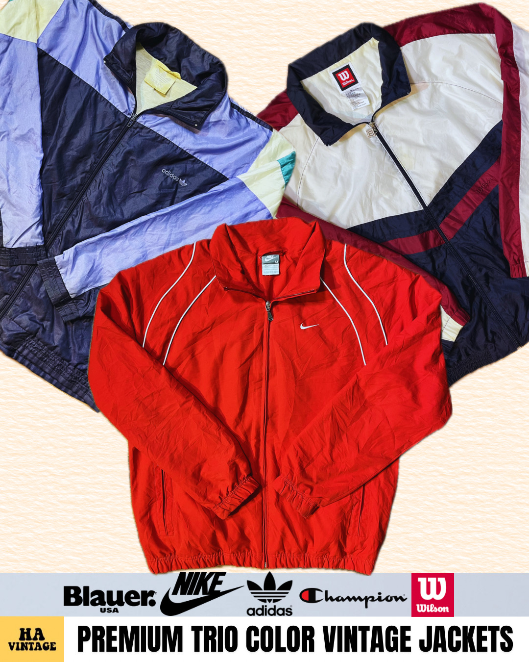 プレミアムヴィンテージトリオカラージャケット株式会社ナイキアディダス