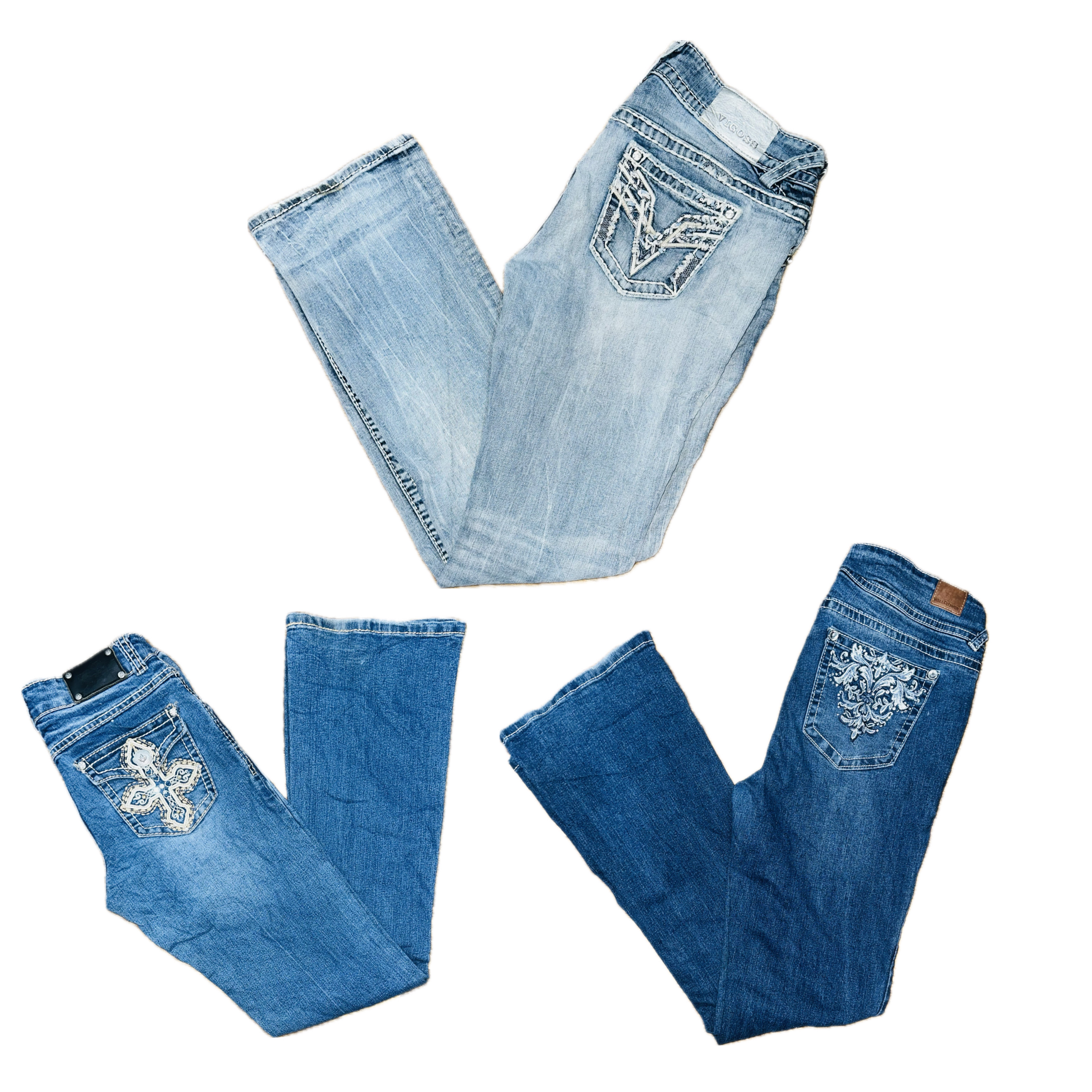 jeans évasés embellis Y2K