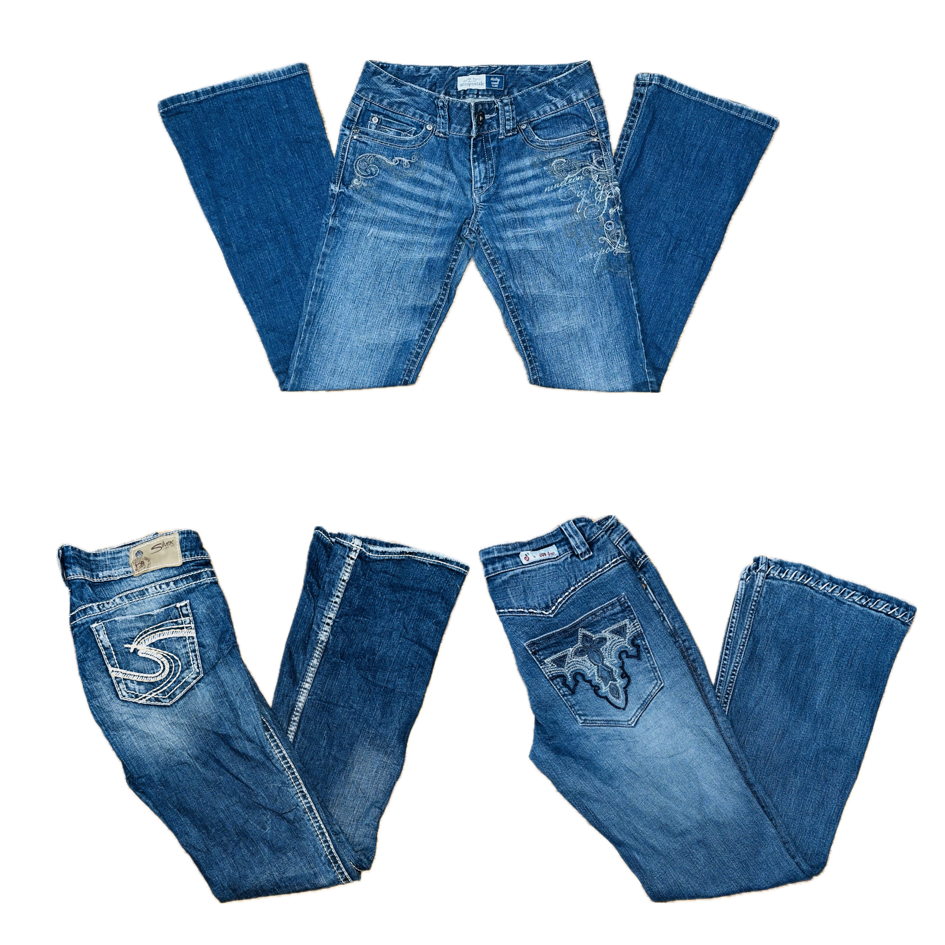 Y2K embroidered flared jeans