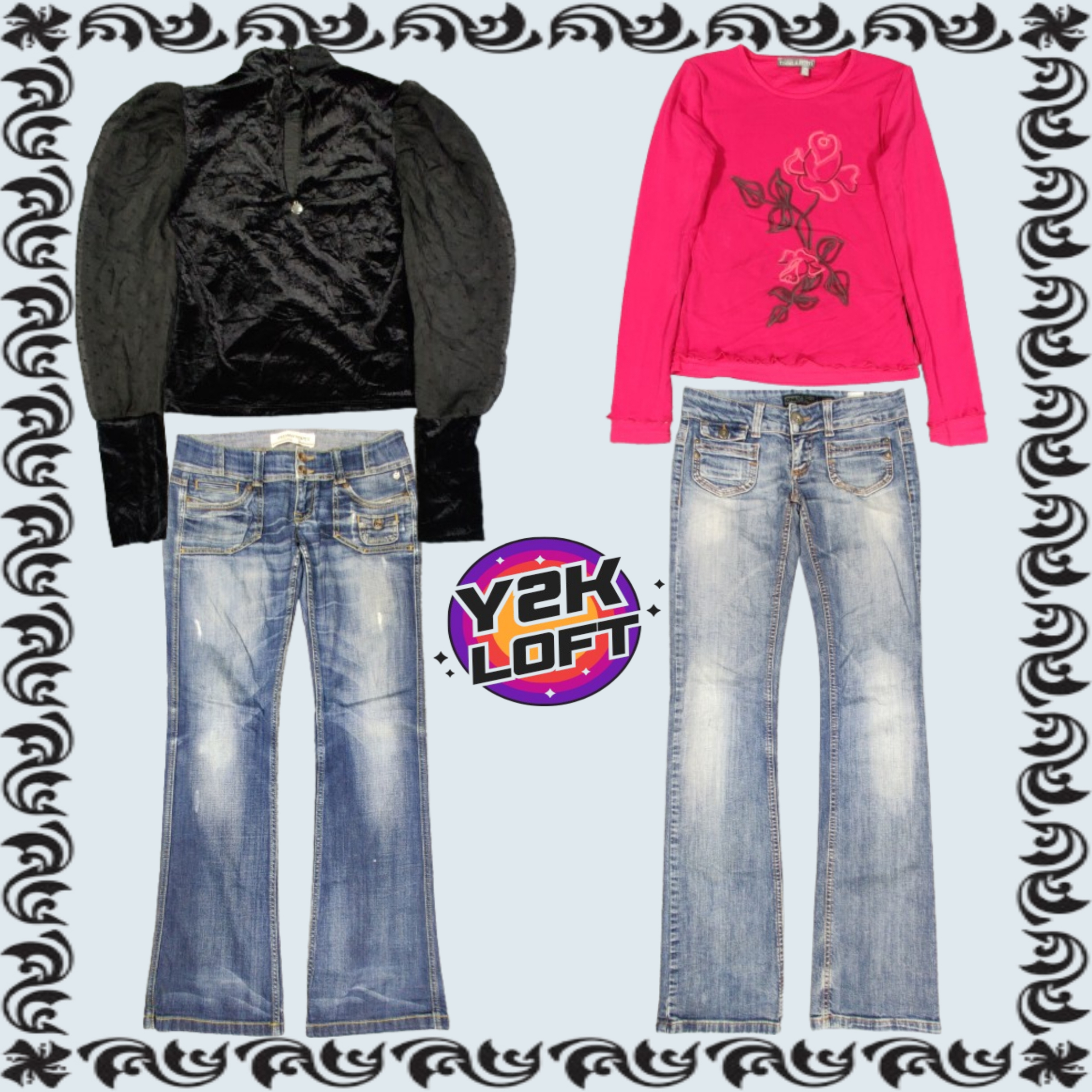 Y2K Love Story Top's,Jeans