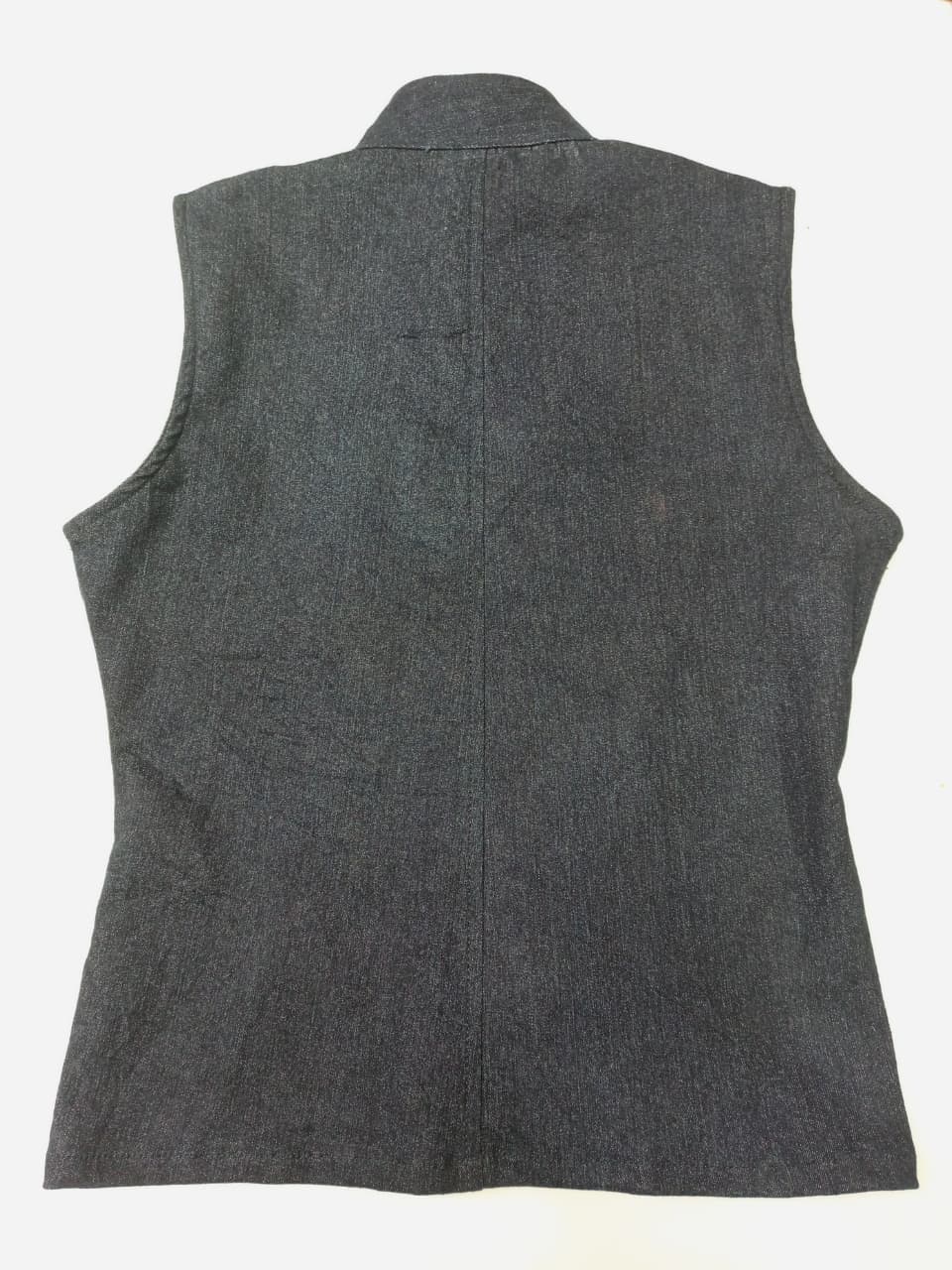 CR972 Haut/ Gilet en denim recyclé à lacets