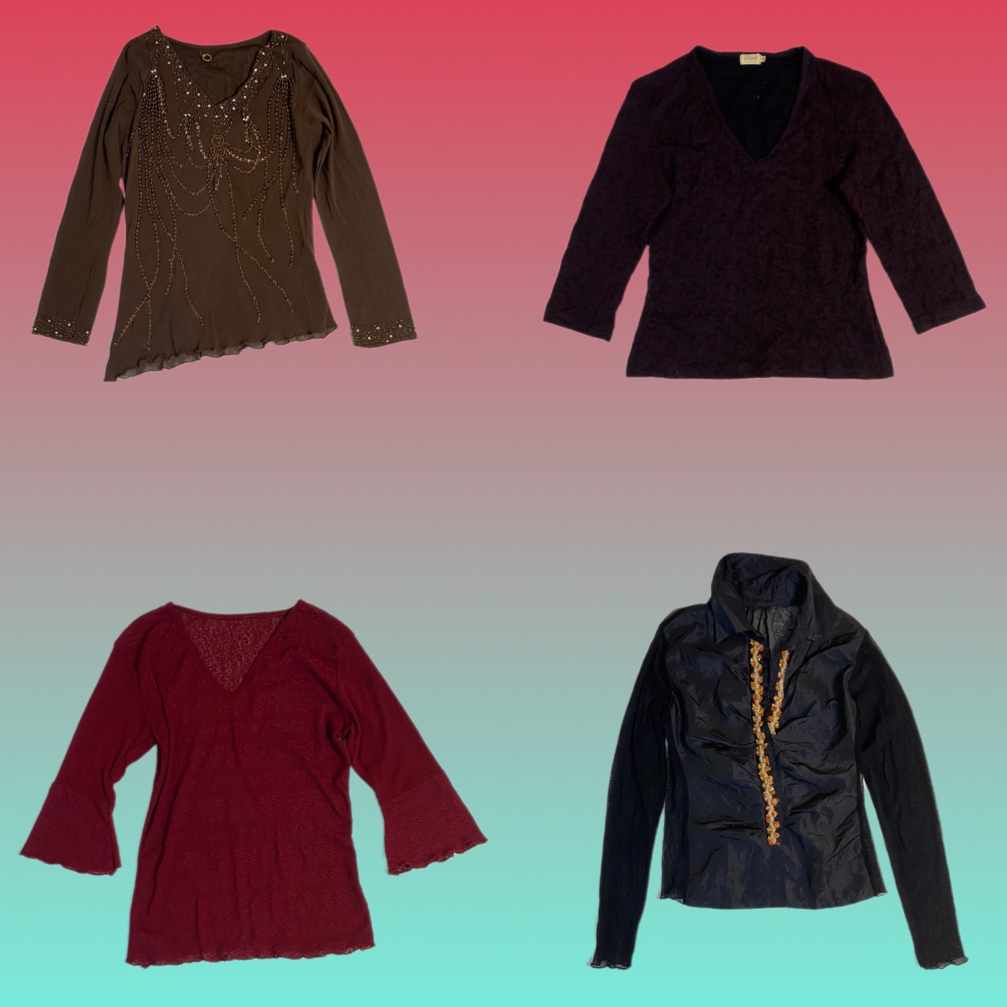 Tops de manga longa Y2K (TS-1637)