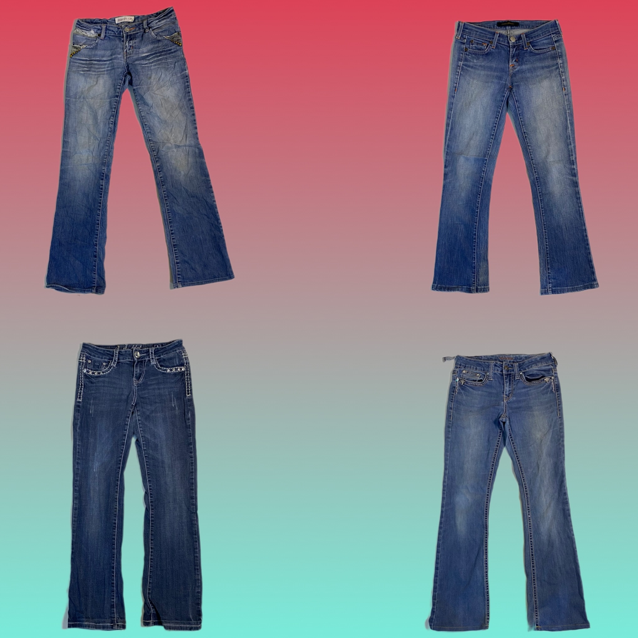 Jeans en denim évasés Y2K (TS-1650)