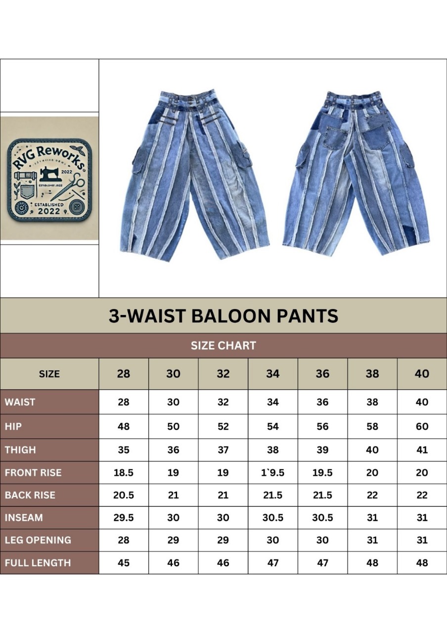 Pantaloni in denim a pannelli rigati riciclati