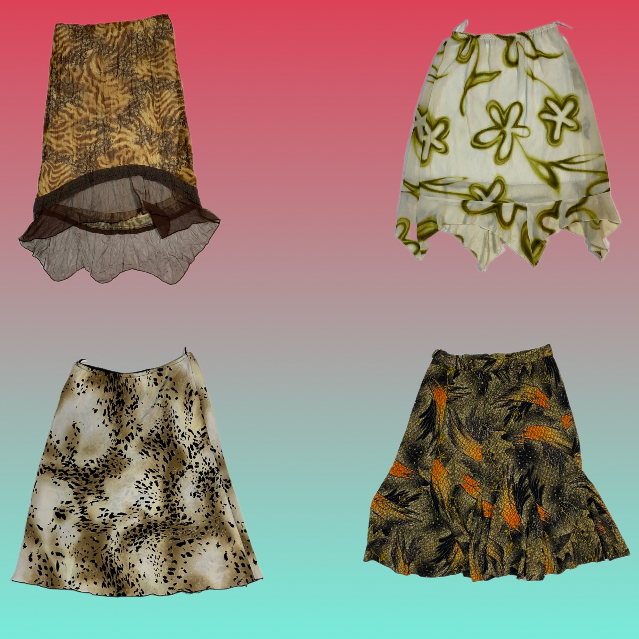 Y2K Floral maxi Skirt (TH-172)