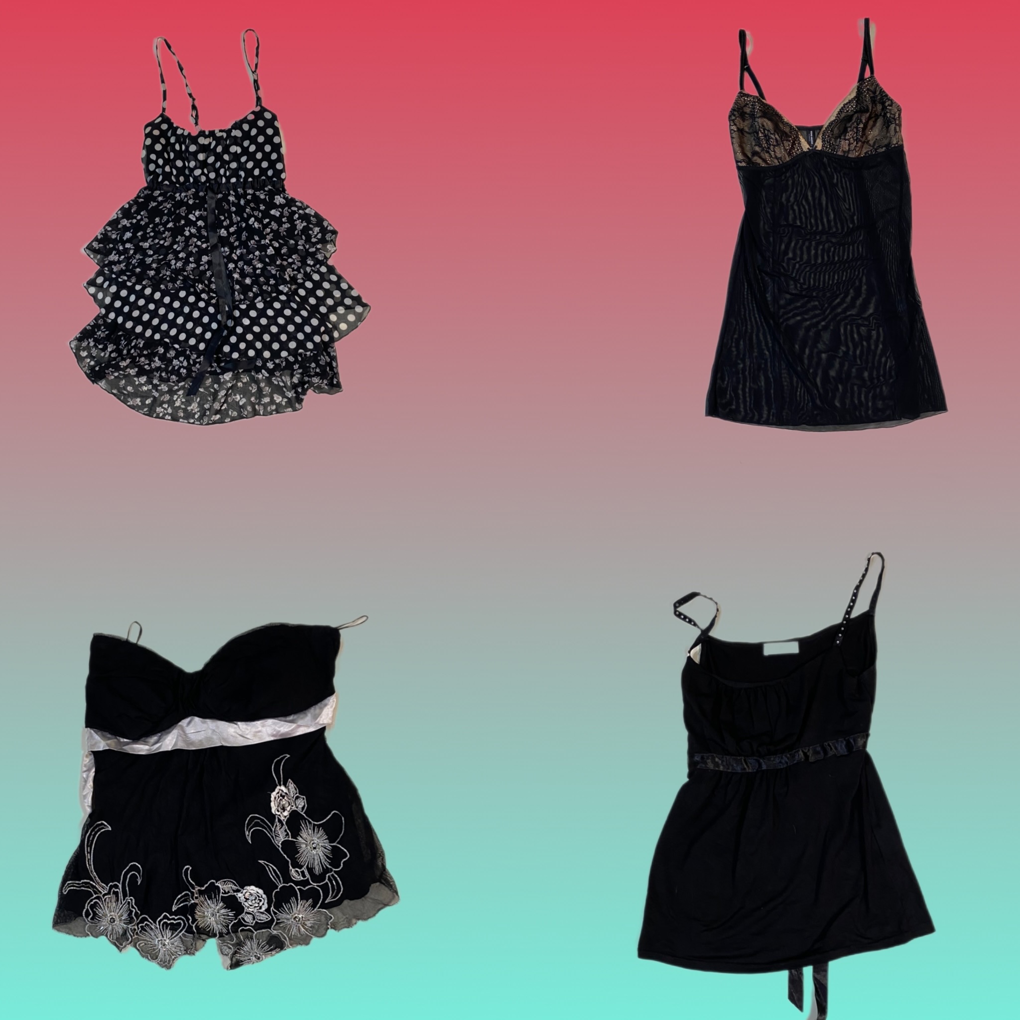 Y2K Black cami Tops (TS-1560)