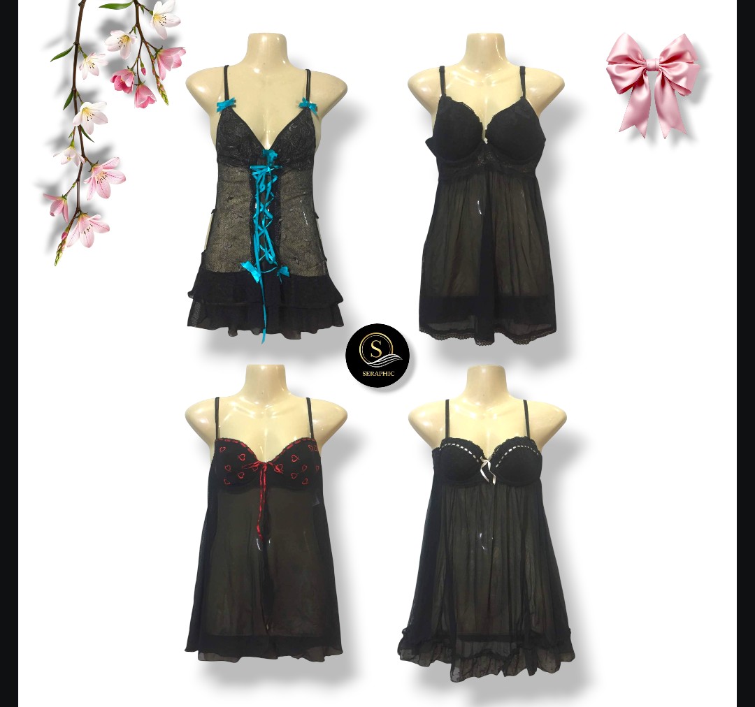 Y2K Black Rave Babydoll Tops
