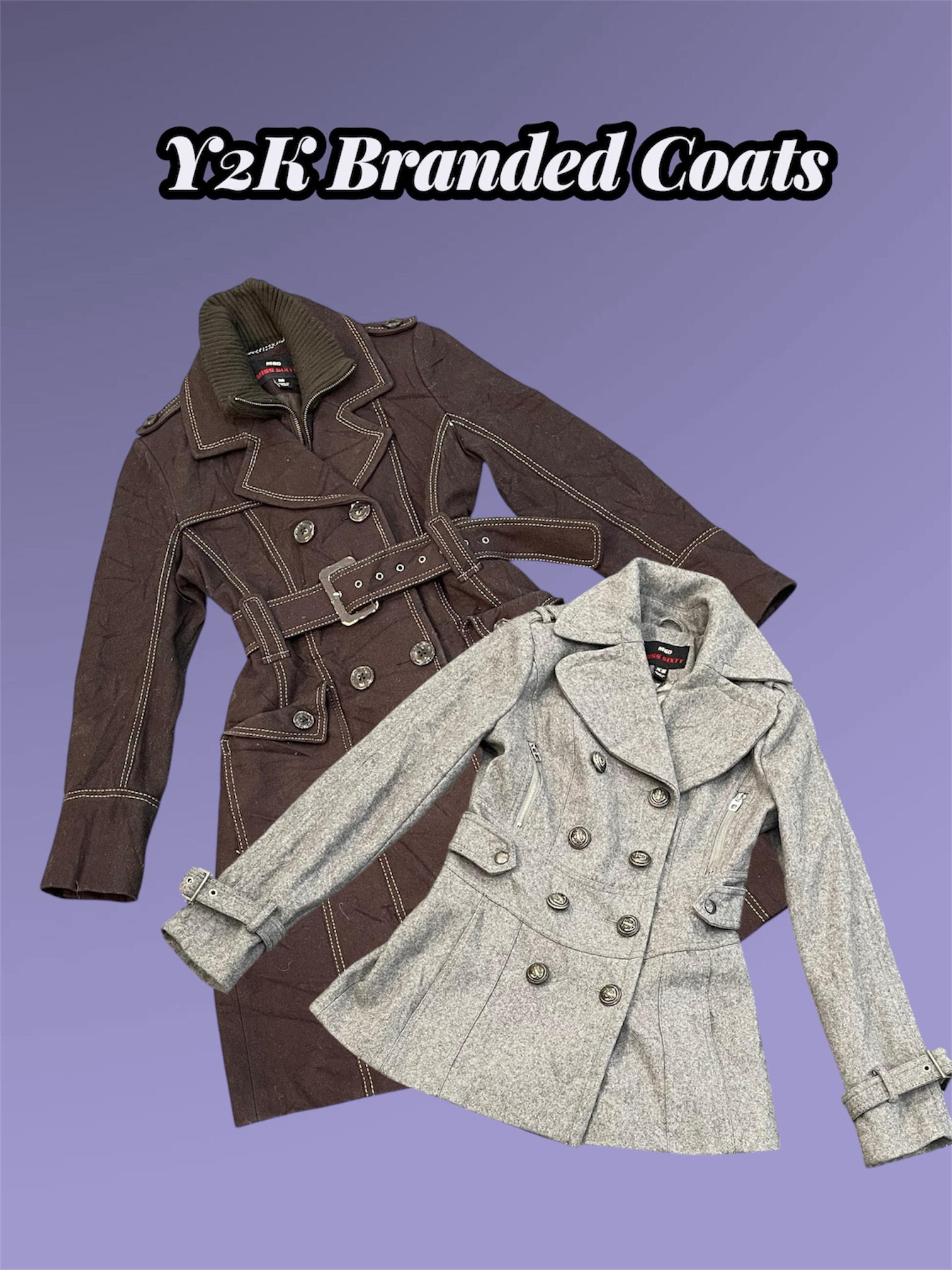 Y2K OUTERWEAR PREPPY CHIC: Double-Breasted Peacoat Set