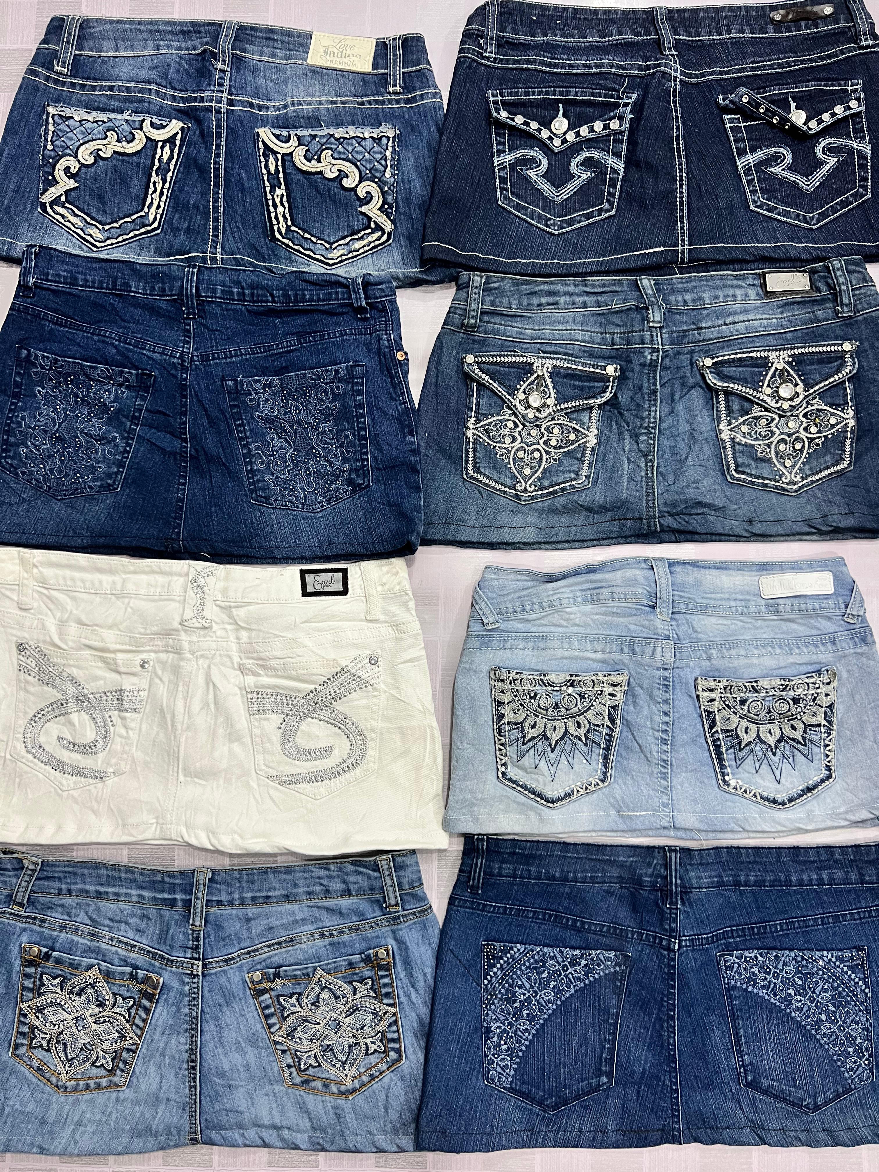 R201 Ladies Embellished Y2k Mini Skirts