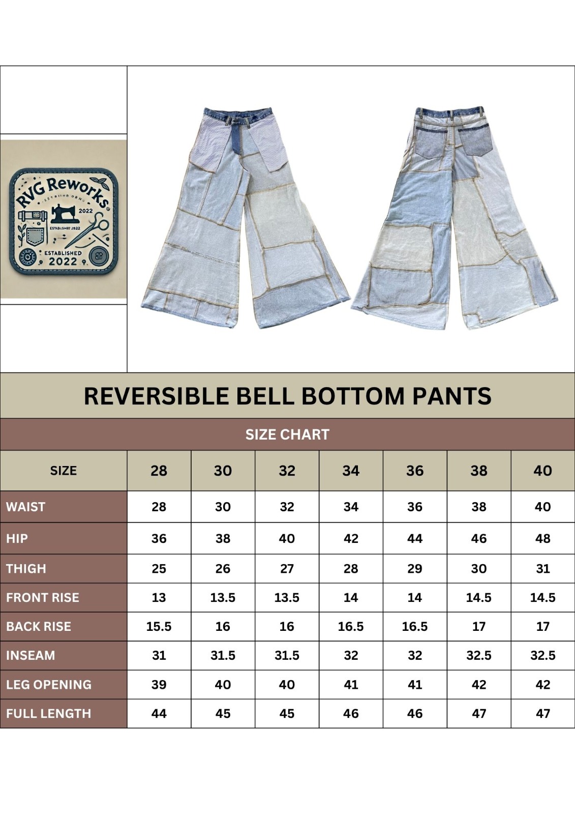 Upcycled Inside-Out Patchwork Weite Beinform Jeans