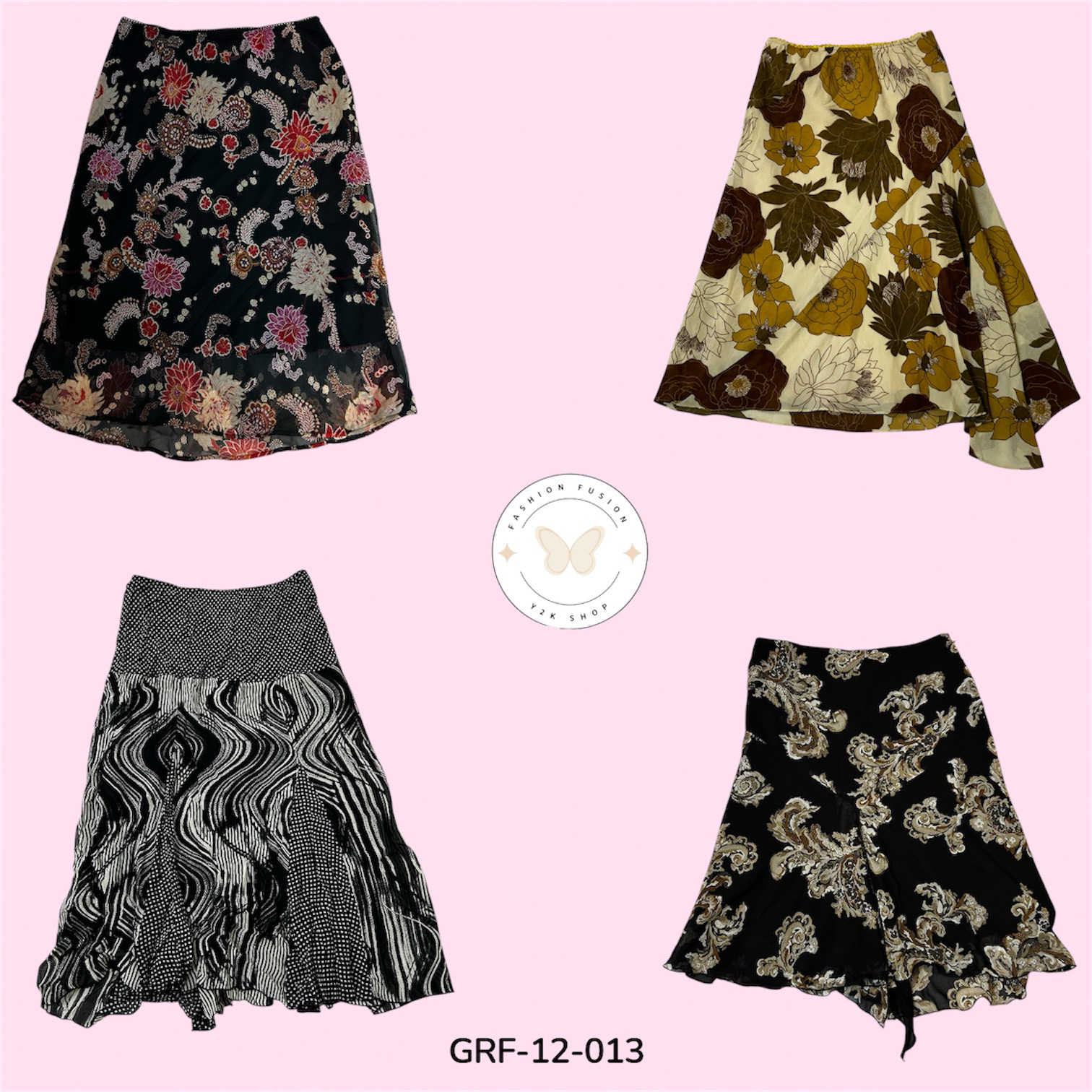 Chic Poly Printed Skirt – Lightweight Everyday Essential (GRF-12-013)