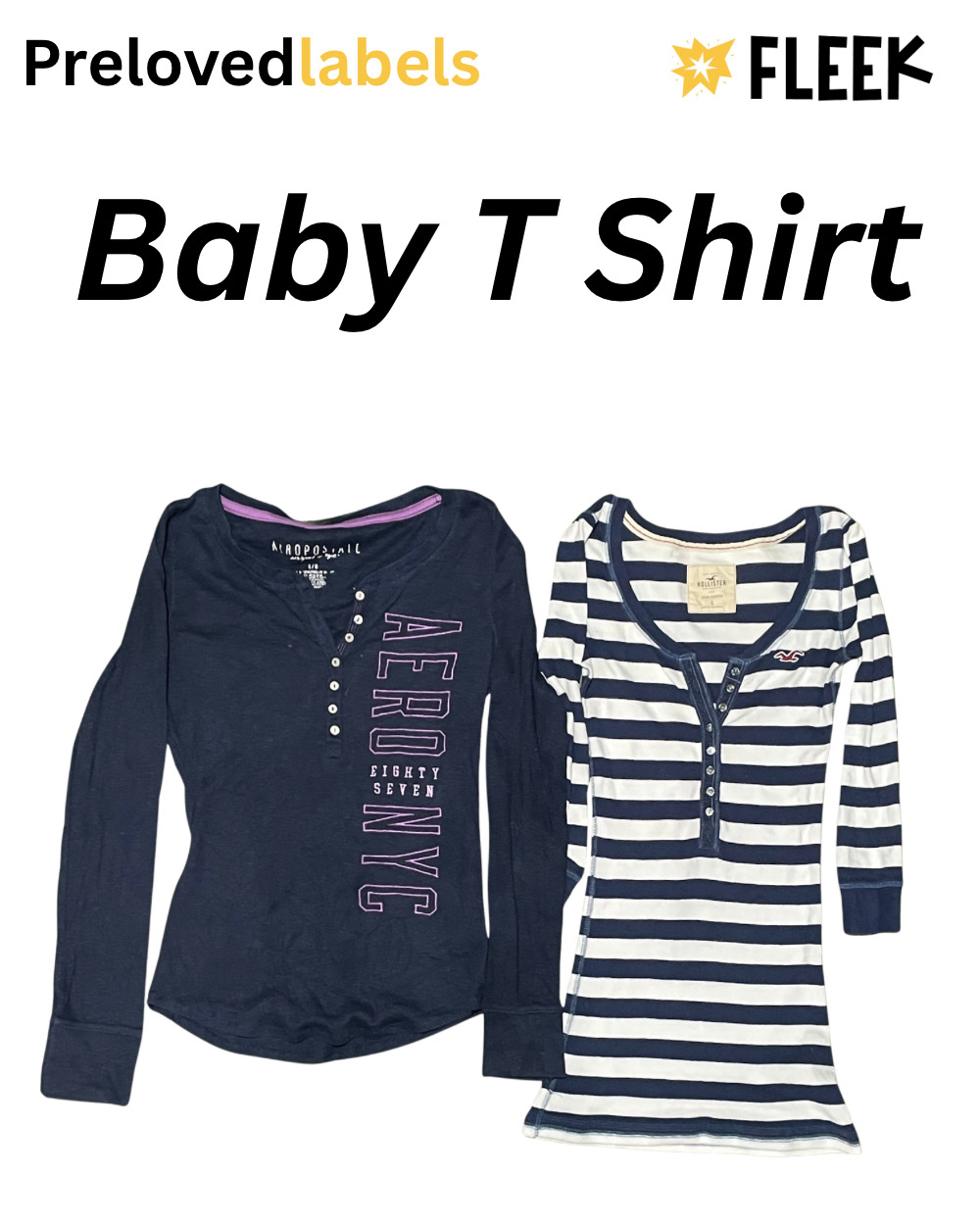 Hollister , Abercrombie and Fitch Baby Tees (Wcv: 1294)