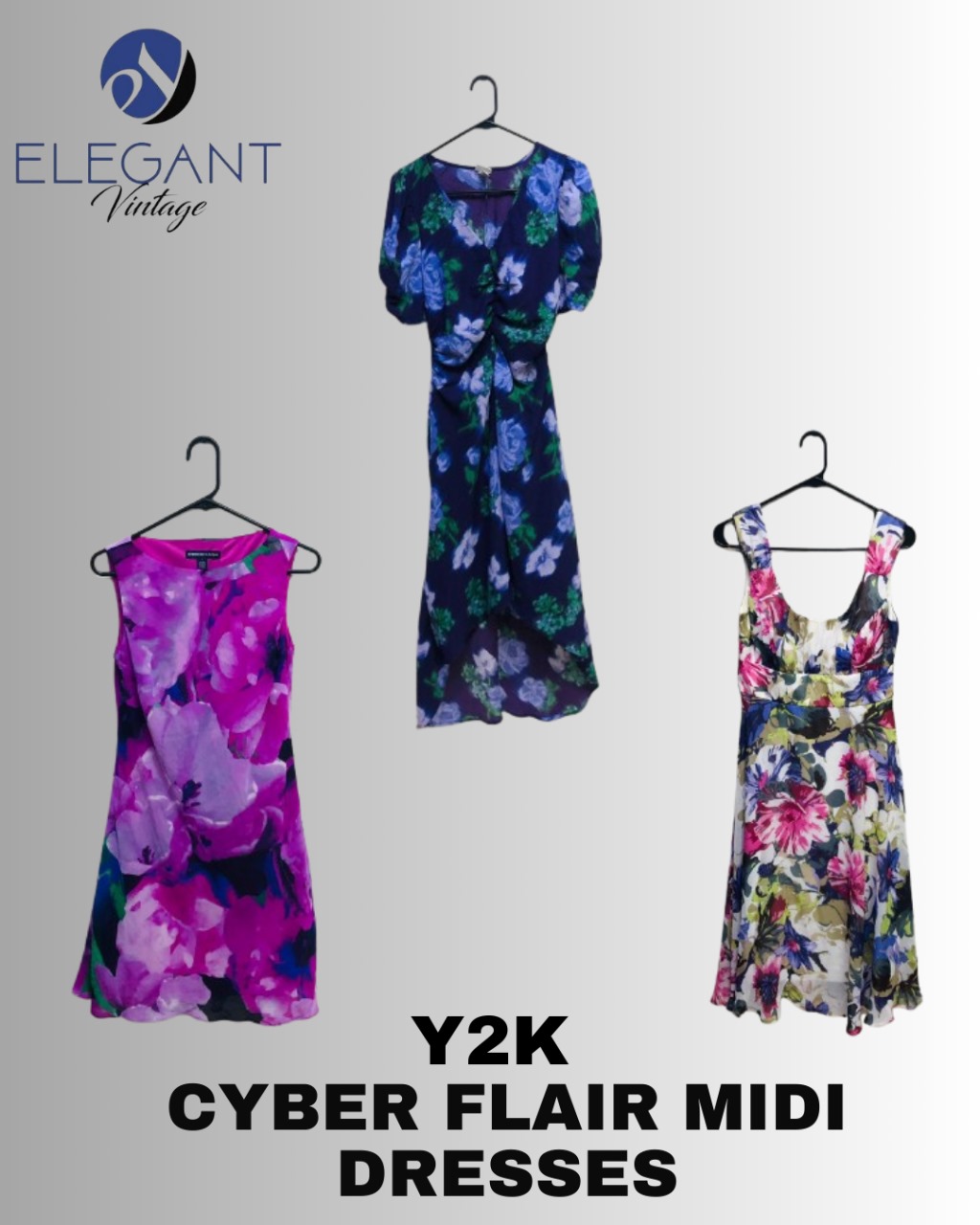 Y2K Cyber Flair Midi Dresses - EV1247