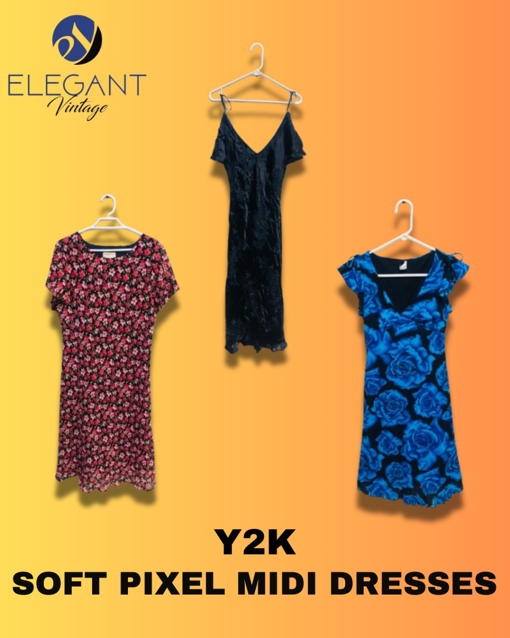 Y2K Soft Pixel Midi Dresses - EV1254