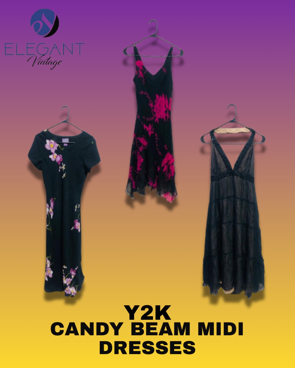 Y2K Candy Beam Midi Dresses - EV1260