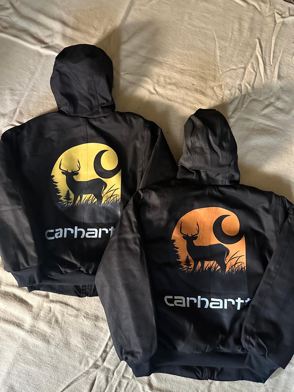 Carhartt rework style mix printed hooded jackets