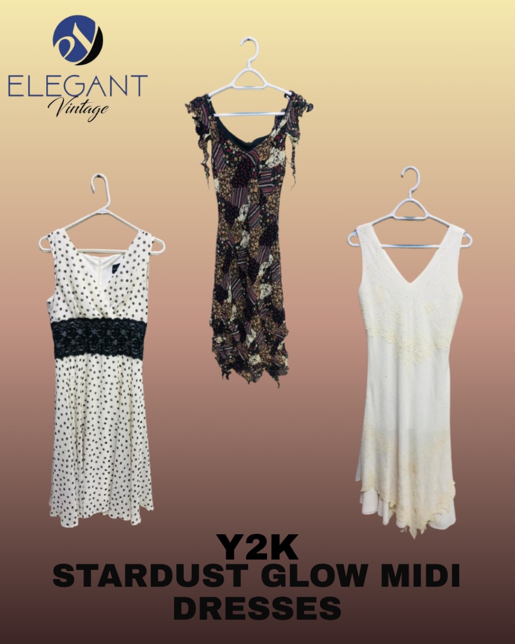 Y2K Stardust Glow Midi Dresses - EV1261
