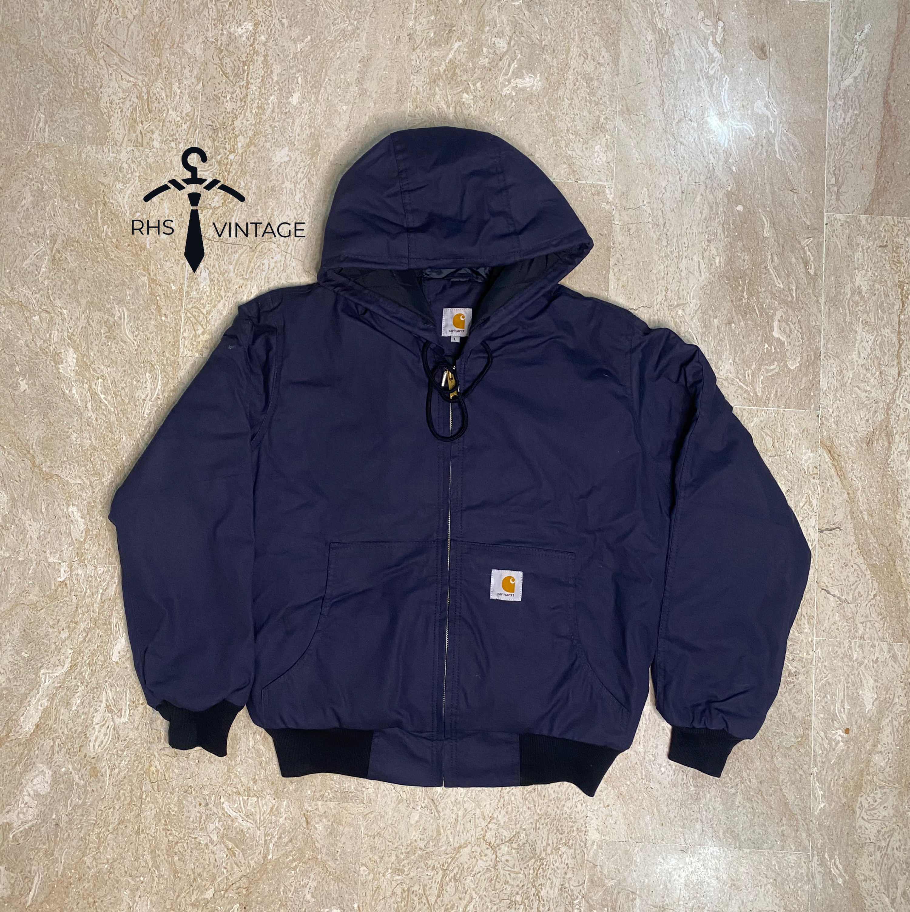 Carhartt rework style navy blue jacket
