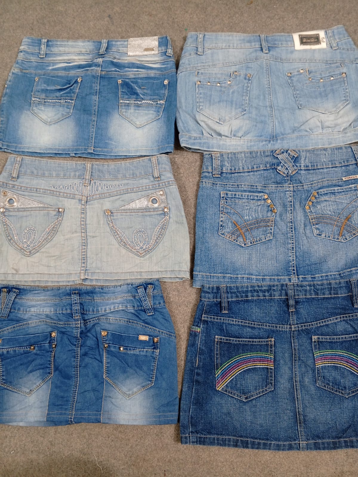 HD1246 Ladies Y2K Denim Micro Mini Skirts