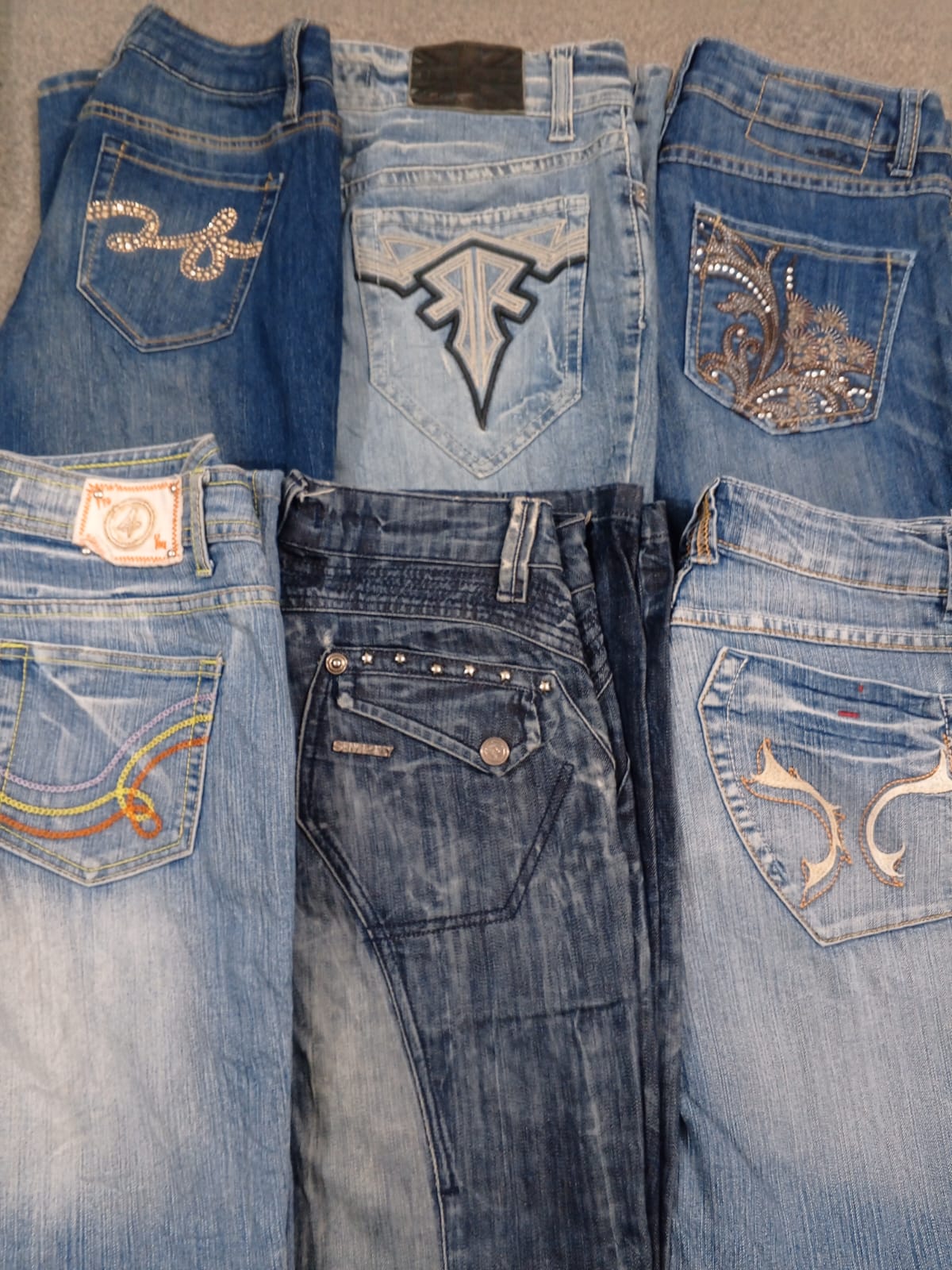 HD1244 Ladies Y2K Denim Embellished Flared Jeans