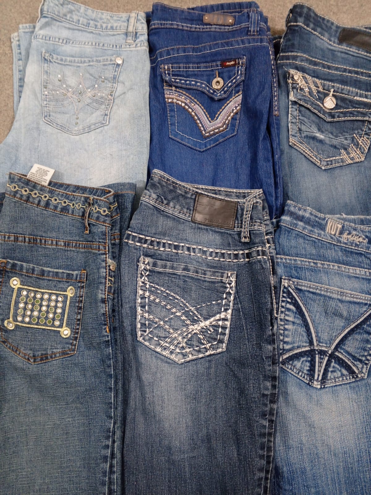 HD1243 Ladies Y2K Denim Embellished Flared Jeans