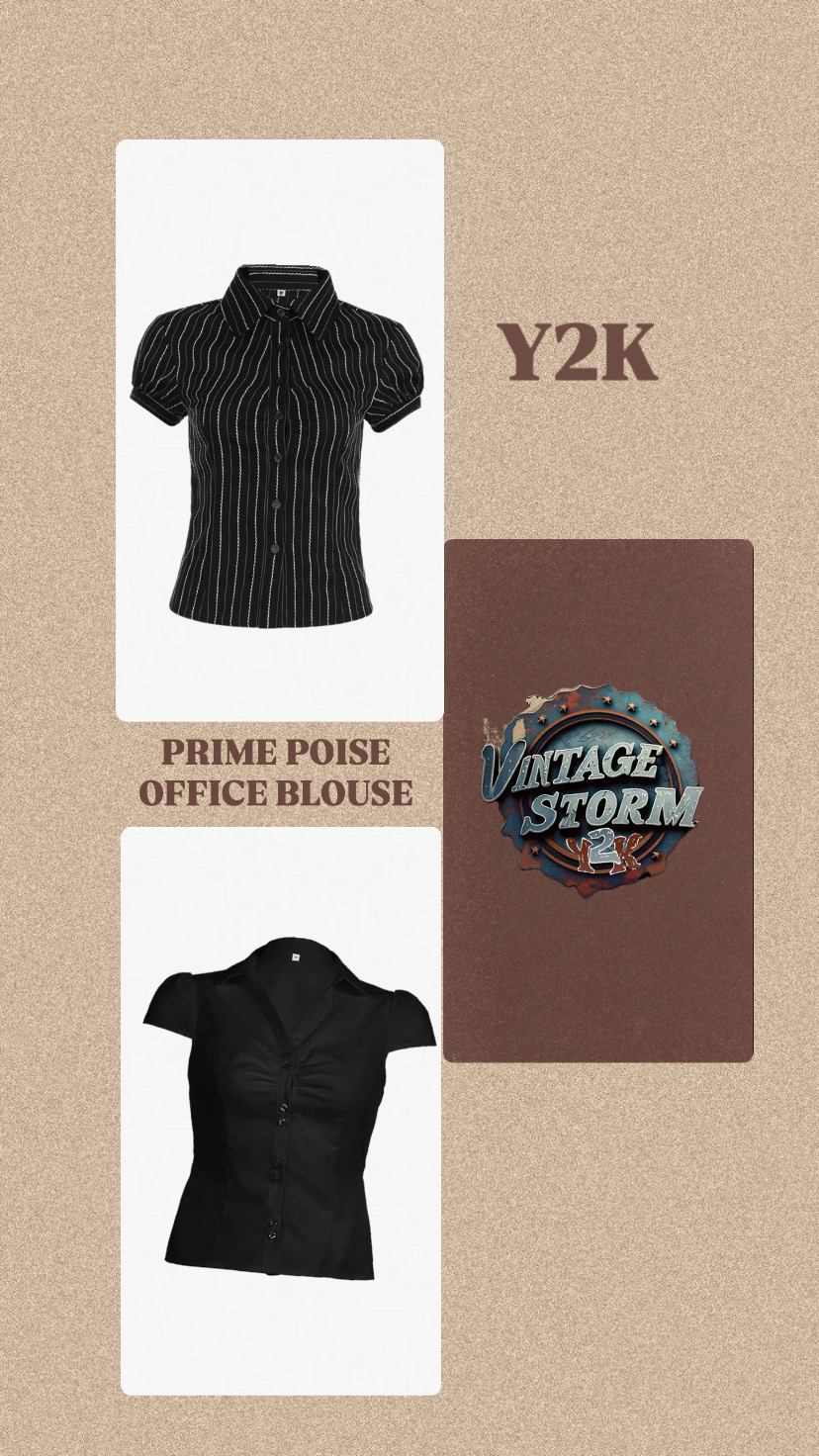 Y2k Prime Poise Bürobluse