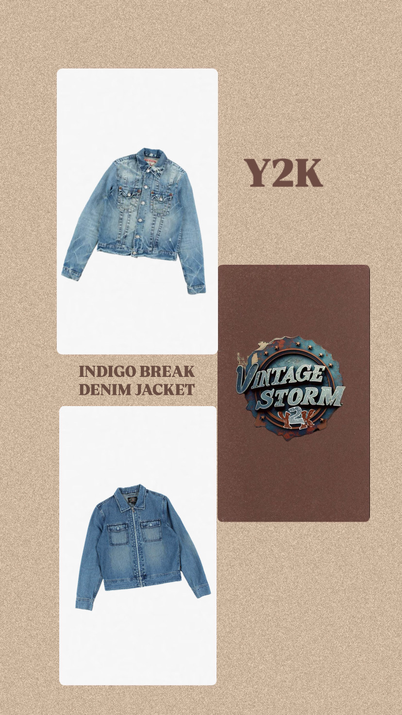 Y2k Indigo Break Denim Jacket