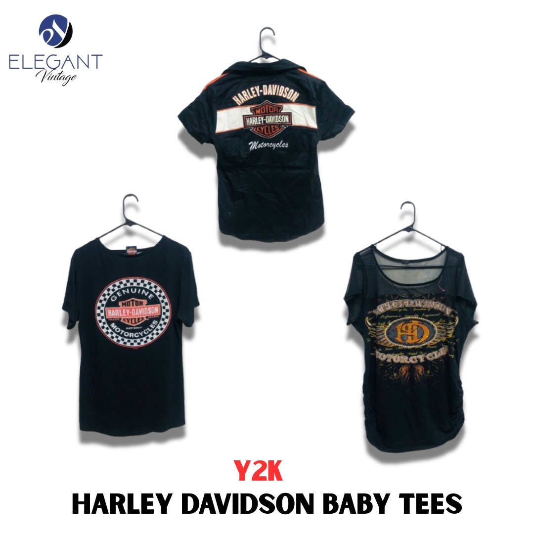 Y2K Harley Davidson Baby Tees - EV1055