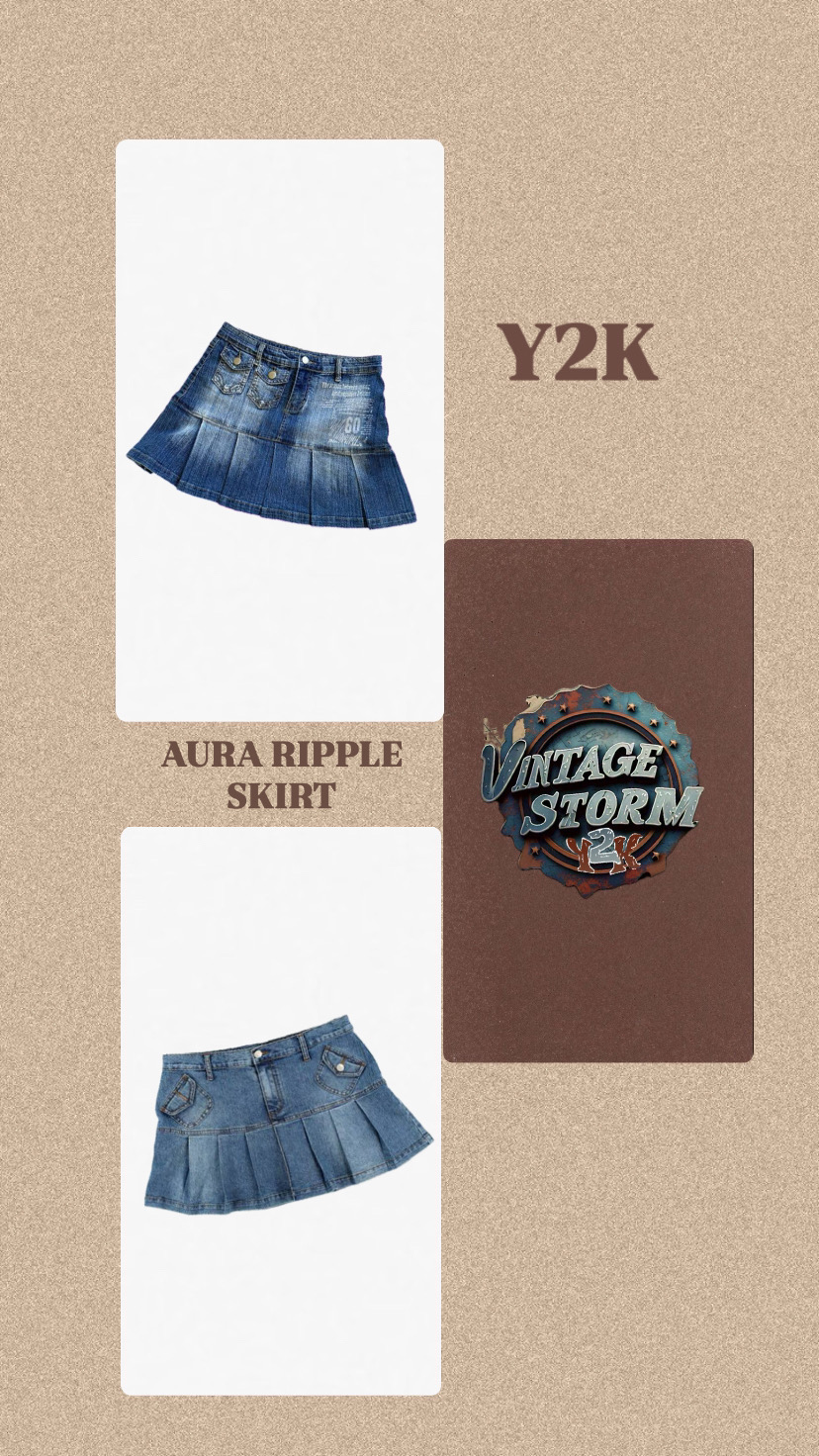 Y2k Aura Ripple Skirt